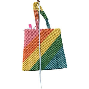 Adorable Festive Pride Isaac Mizrahi bead bag perfect for beach or fun